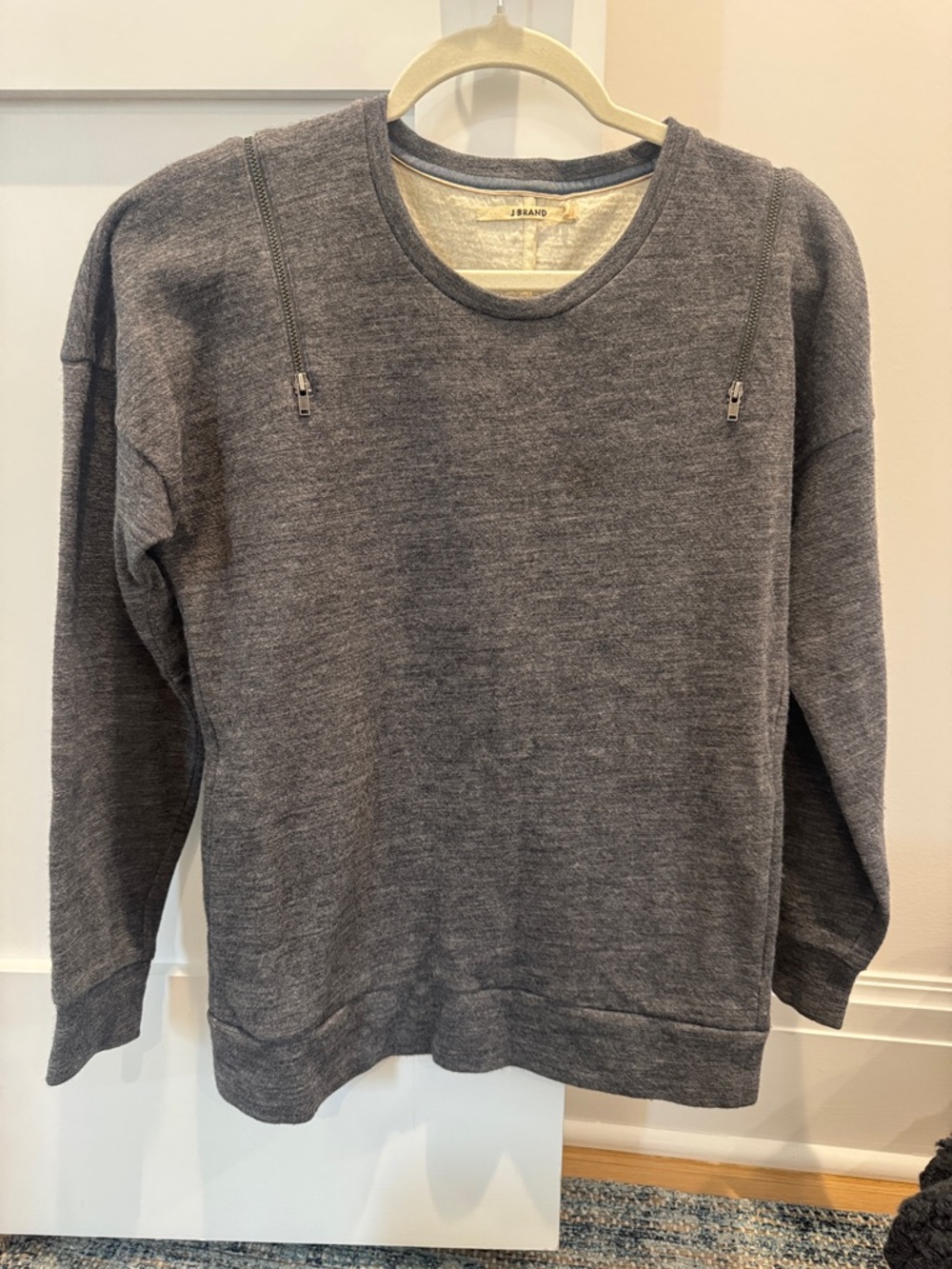 J Brand Charcoal Heather Crewneck Sweatshirt